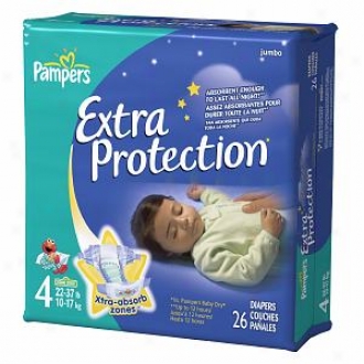 Pampers Extra Protection Diapesr, Jumbo Pack, Size 4, 26 Ea