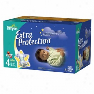 Pampers Extra Protection Diapers, Super Pack, Size 4, 80 Ea