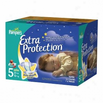 Pampers Extra Protection Diapers, Super Pack, Size 5, 72 Ea
