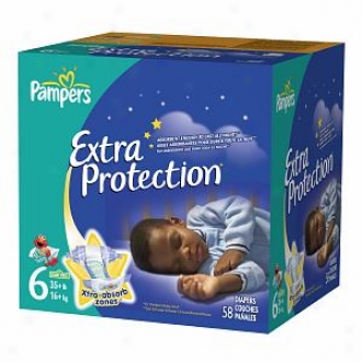 Pampers Extra Protection Diapers, Super Pack, Size 6, 58 Ea