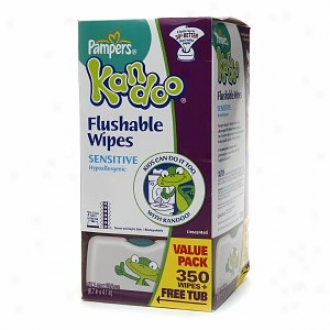 Pampers Kandoo Flushable Wipes, Value Pack Refill + Tub, Senzitive