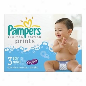 Pampers Limitdd Edition Prints Diapers For Boys, Size 3, 66 Ea