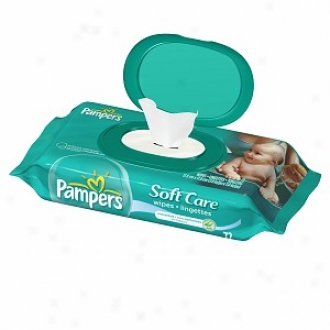 Pampers Soft Care Wipes, Soft Pack, Unscented