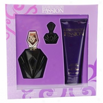 Passion By Elizabeth Taylor Set-edt Spray 2.5 Oz, Body Lotion 6.8 Oz, Parfum .12 Oz Mini For Women