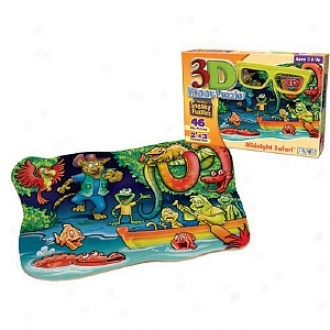 Patch Products 3d Sneaky Puzzle - Midnight Safari: 46 Pc Ages 3 And Up