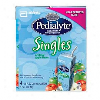 Pedialyte Spoken Electrolyte Maintenance Solution, Singles, Apple