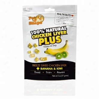 Pet 'n Shape 100% Natural Chicken Liver Plus Treats For Dogs, Banana & Kiwi