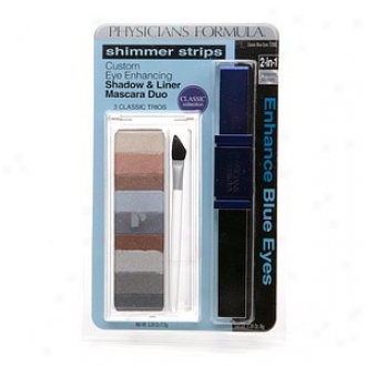Physicians Formula Classic Collection Shimmer Strips Custom Eye Enhancing Darkness & Liner Mascara Duo, Classic Blue Eyes 7292