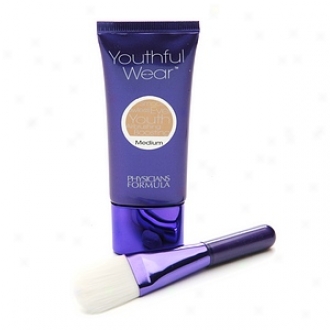 Physicians Formula Youthfuo Wear Cosmeceutical Youth-boosting Foundation + Brush, Spf 15, Medium