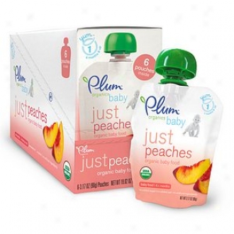 Plum Organics Baby Just Fruits Organic Baby Food: Stage 1, 6-pa, Just Peaches