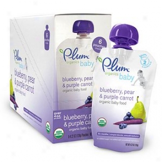 Plum Organics Baby Organic Baby Food: Stage 2, 6-pack, Blueberry, Pear &am0; Purple Carrot