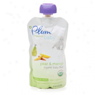 Plum Organics Baby Organic Baby Food: Stage 2, 6-pack, Pear And Mango