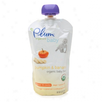 Plum Organics Baby Organic Baby Food: Stage 2, 6-pack, Pumpkin And Banana