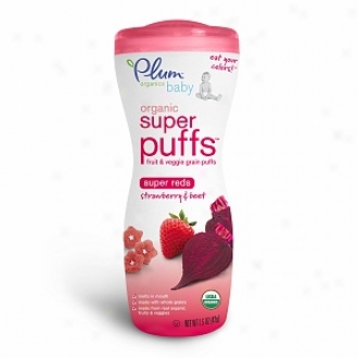 Plum Organics Baby Super Puffs Fruit & Veggie Grain Puffs, Reds - Strawberry & Beet