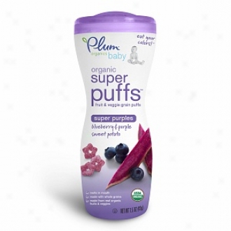 Plum Organics Baby Super Puffs Fruit & Veggei Grain Puffs, Purples - Blueberry & Purple Sweet Potato