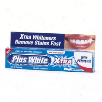 Plus White Toothpasts, Xtra Whitening With Peroxide, Clean Invent