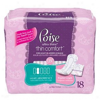 Poise Ultra Thins Thin Comfort, Light Absorbency, Normal Length