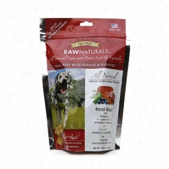 Pro-treat Raw Naturals Be congealed Dried Dog Treats, Real Beef With Berries & Flaxseed