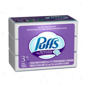 Puffs Ultra Soft & Strong Facial Tissues To Go, 3 Packs