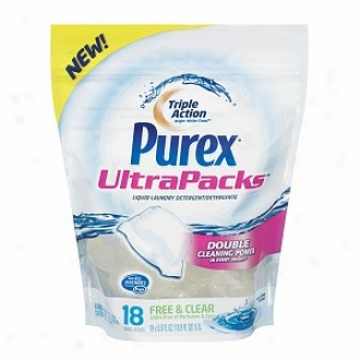Purex Ultrapacks Liquid Laundry Detergent, Free And Clear