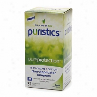 Puristics Pure Pritection 100% Organic 0Ctton Tampons Non-applicator, Super