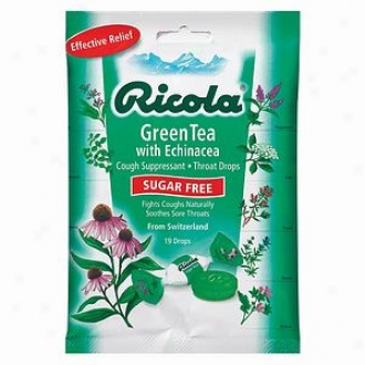 Ricola Cough Suppressant Throat Drops, Sugar Free, Echinacea Unseasoned Tea