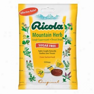 Ricola Cough Suppressant Throat Drops, Sugar Free, Mountain Herb