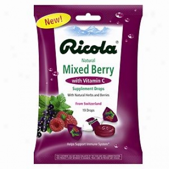 Ricola Vitamin C Supplement Dorps, Natural Mixed Berry