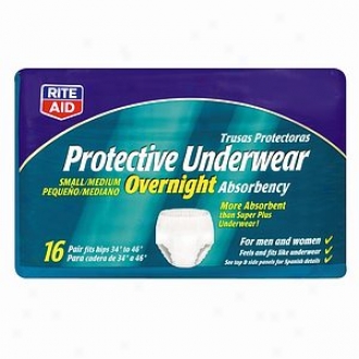 Rite Aid Protective Underwear, Overnight Absorbency, Small/medium