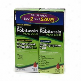 Robitussin Peak Cold Maximum Strength Cough + Chest Congestion Dm & Nighttime Multi-symptom Cold Pack