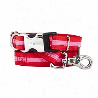 Rufus & Coco Bronte-stylish Striped Nylon Harness Small-medium, Red And Pink