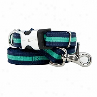 Rufus & Coco Bronte-stylish Striped Nylon Harness Small-medium, Navy And Green