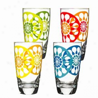 Sagaform Set Of Four Juicy Ice Tea Glasses, Assorted Colors