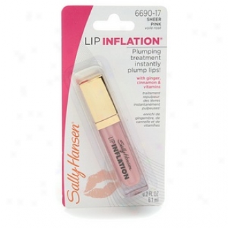 Sally Hansen Lip Inflation Sheer Pink Lip Plumper Gloss 6690-17, Sheer Pink