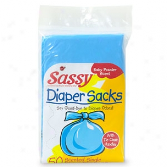 Sassy Diaper Sacks, 50 Single Diaper Disposal Bags, Baby Powder