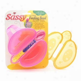 Sassy Ez Grip Feeding Bowl With Lid Amd Copor Change Spoon