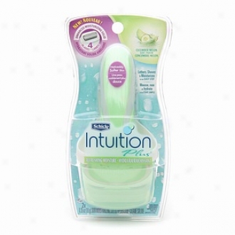 Schick Intuition Plus Razor, Refreshing Moisture, With Cucumber Melon