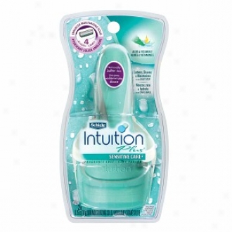 Schick Intuition Plus Razor, Sensitive Care, With Aloe And Vitamin E