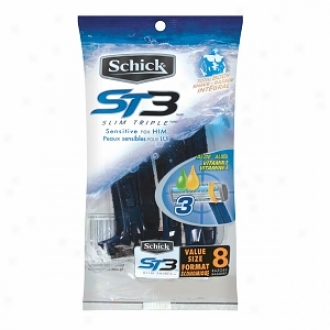 Schick St3 Slim Triple Disposable Razors, Sensitive For Him