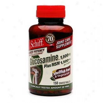 Schiff Glucosamine 1500g + Msm 1500m, Vegetarian, Coated Tablets