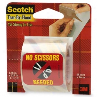 Scotch Packaging Tape, Tear-by-hsnd, Clear