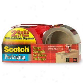 Scotch Packaging Tape, Upon Refillable Dispenser, 1.88 In X 38.2 Yd