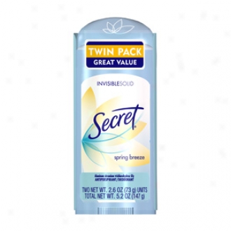 Secret Invisible Solid Antiperspirant & Deodorant Twin Pack, Spring Breeze