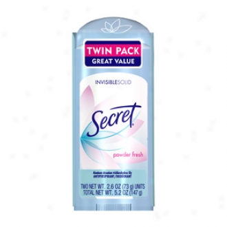 Secret Invisible Solid Antiperspriant & Deodorant Twin Pack, Powder