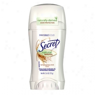 Secret Natural Mineral Antiperspirant & Deodorant Invisible Solid, Lemon Grass Mint