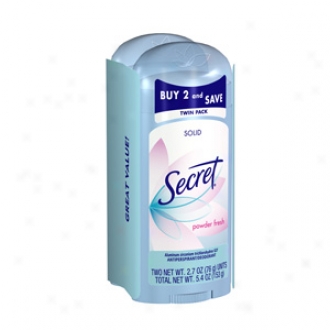 Secret Wide Solid Antiperspirant & Deodoeant Twin Pack, Powder Fresh
