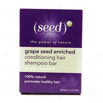 (seed)* Grape Seed Enriched Conditioning Hair Shampoo Bar, Simply Unscented