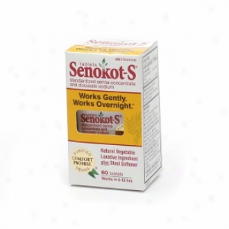 Senokot-s Natural Vegetable Laxative Plus Softener, Tablets