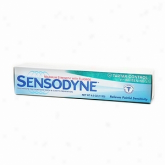 Sendodyne Toothpaste For Sensitive Teeth With Fluoride, Maxinum Strength, Tartar Control Plus Whitening