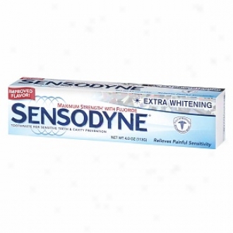 Sensodyne Toothpaste For Impressible Teeth With Flhoride, Maximum Strength, Extra Whitening